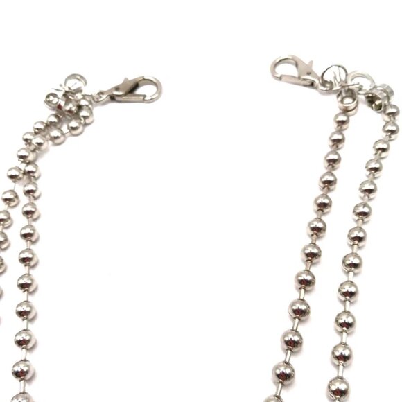 Double Layer Metal Beaded Wallet Or Pants Chain 22 Inches Long - Picture 3 of 9